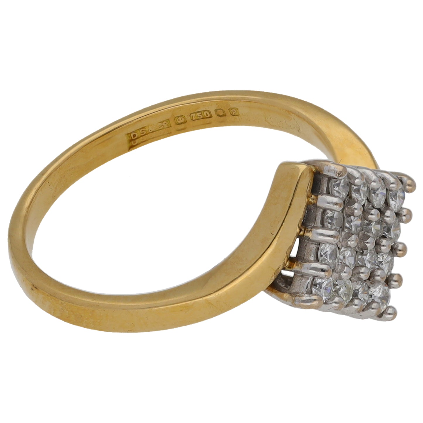 18ct Gold 0.32ct Diamond Dress/Cocktail Ring Size N
