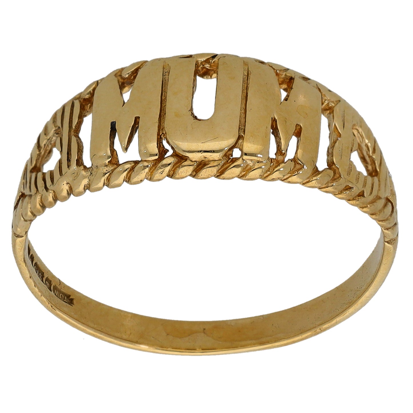 9ct Gold Mum/Mother Ring Size S