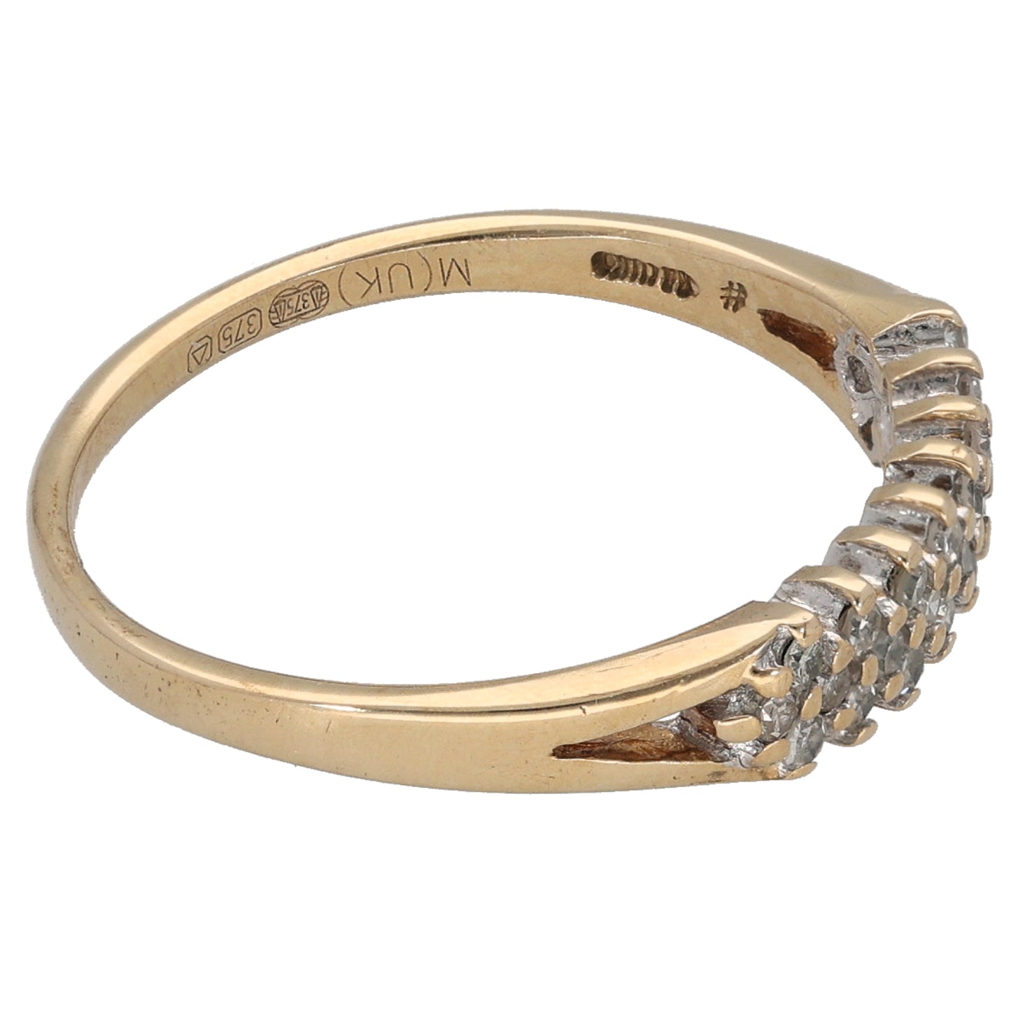9ct Gold 0.25ct Diamond Half Eternity Ring Size O