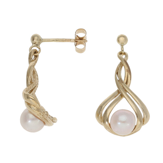 9ct Gold Cultured Pearl Drop Earrings