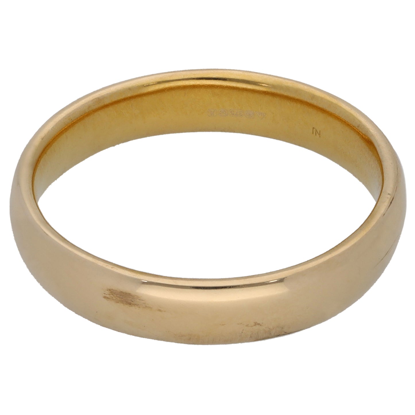 9ct Gold Plain Wedding Ring Size R