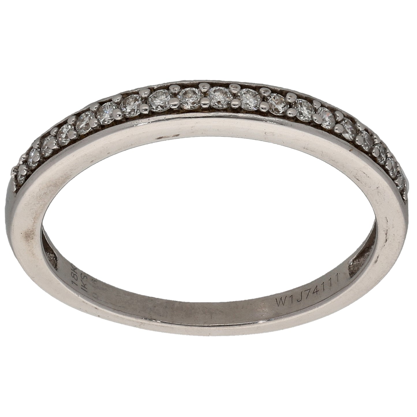 18ct White Gold 0.19ct Diamond Half Eternity Ring Size N