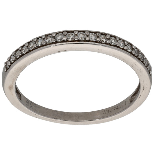 18ct White Gold 0.19ct Diamond Half Eternity Ring Size N