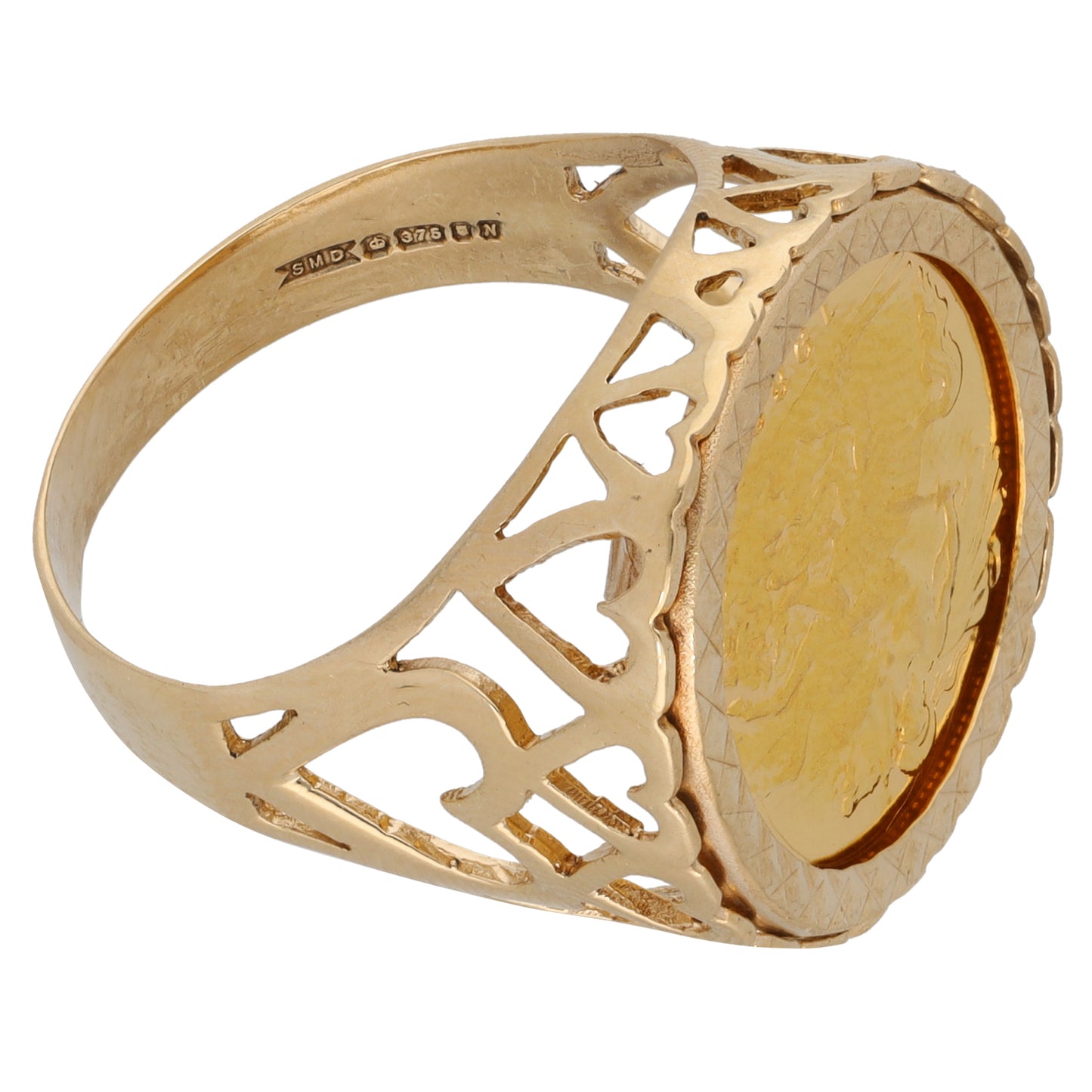 9ct Gold Coin Ring Size T