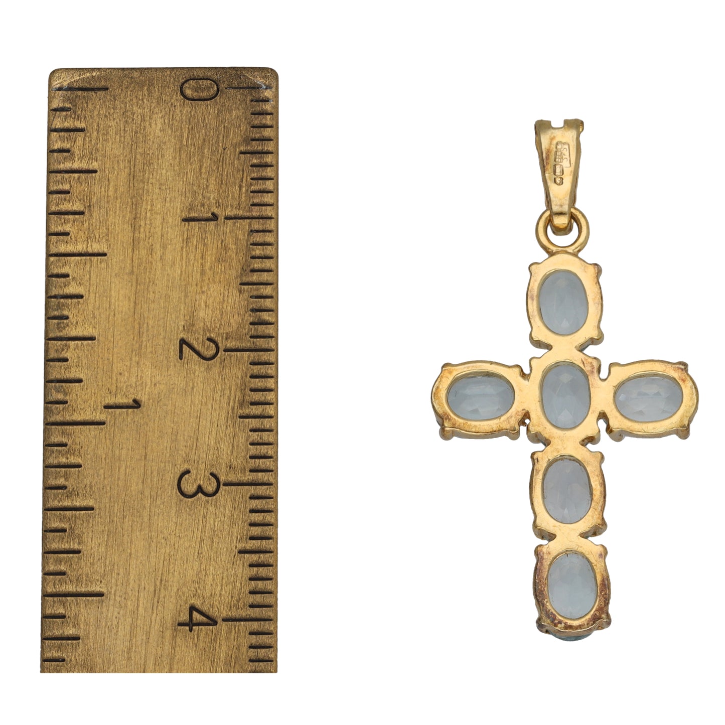 9ct Gold Topaz Cross Pendant