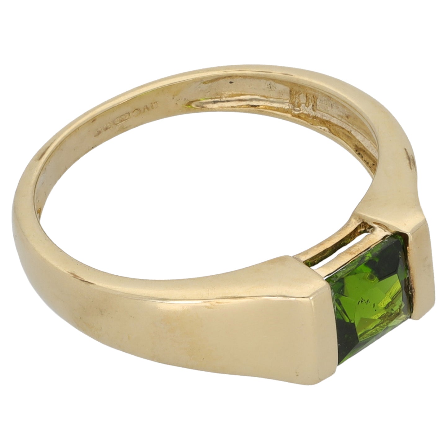 9ct Gold Diopside Single Stone Ring Size K