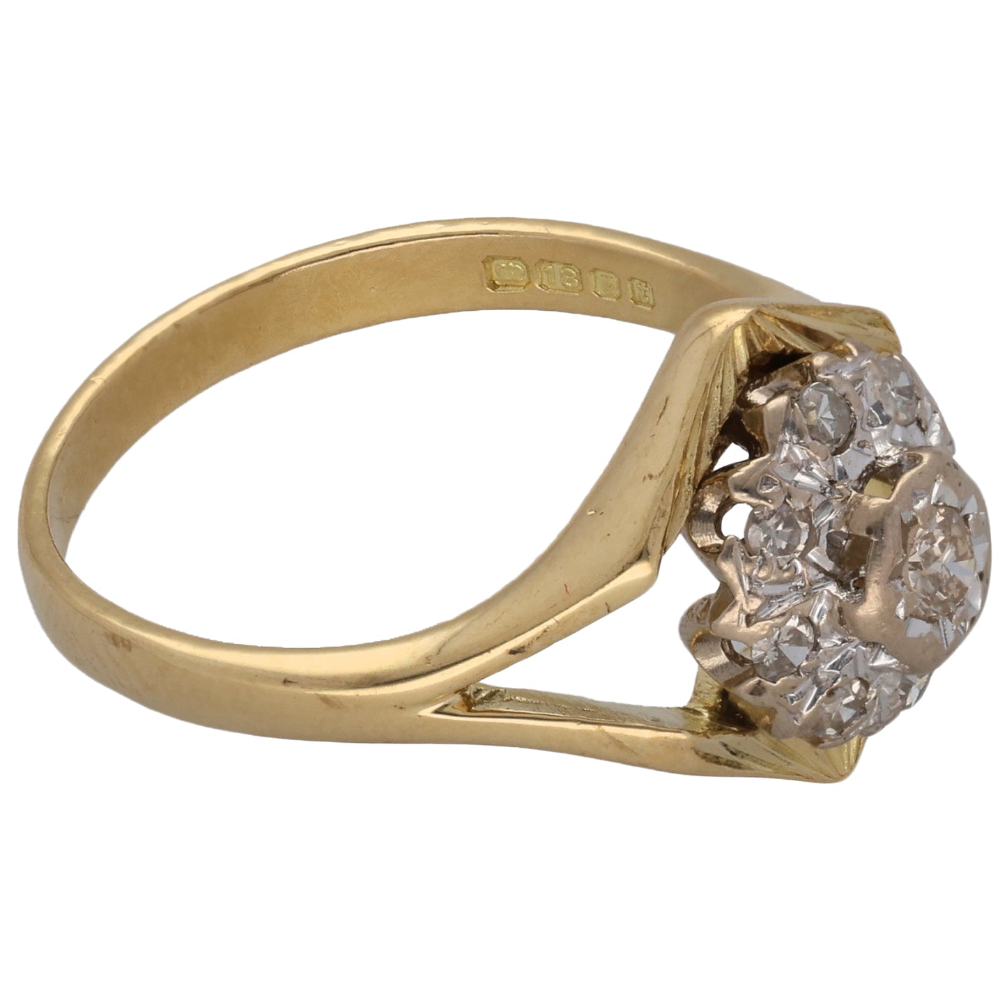 18ct Gold 0.23ct Diamond Cluster Ring Size O