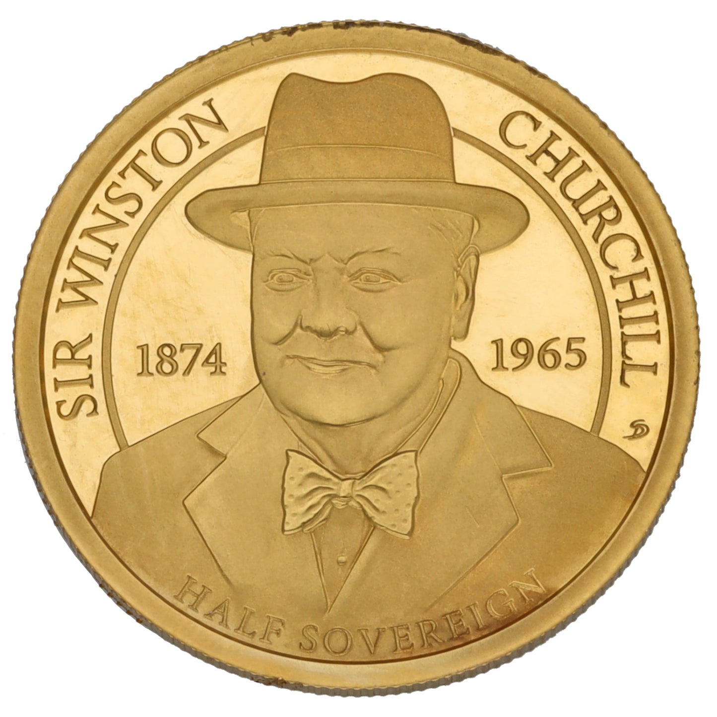 22ct Gold Sir Winston Churchill Half Sovereign Coin 2024