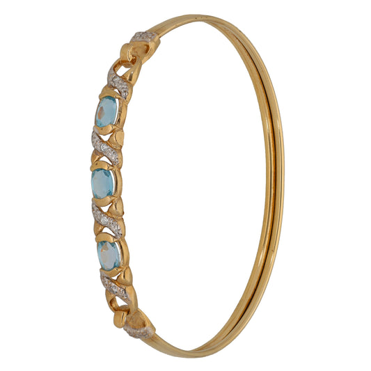 9ct Gold Topaz & Cubic Zirconia Bangle