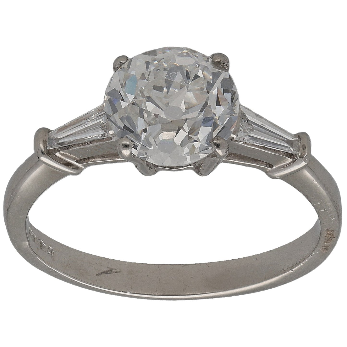 Platinum 1.76ct Laboratory Grown Diamond Trilogy Ring Size L