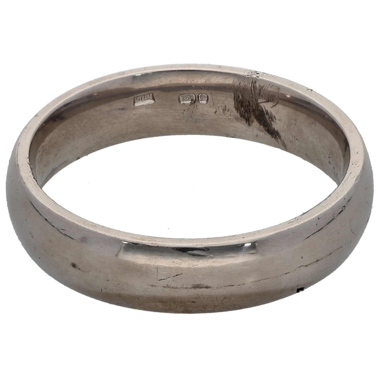 18ct White Gold Plain Wedding Ring Size S