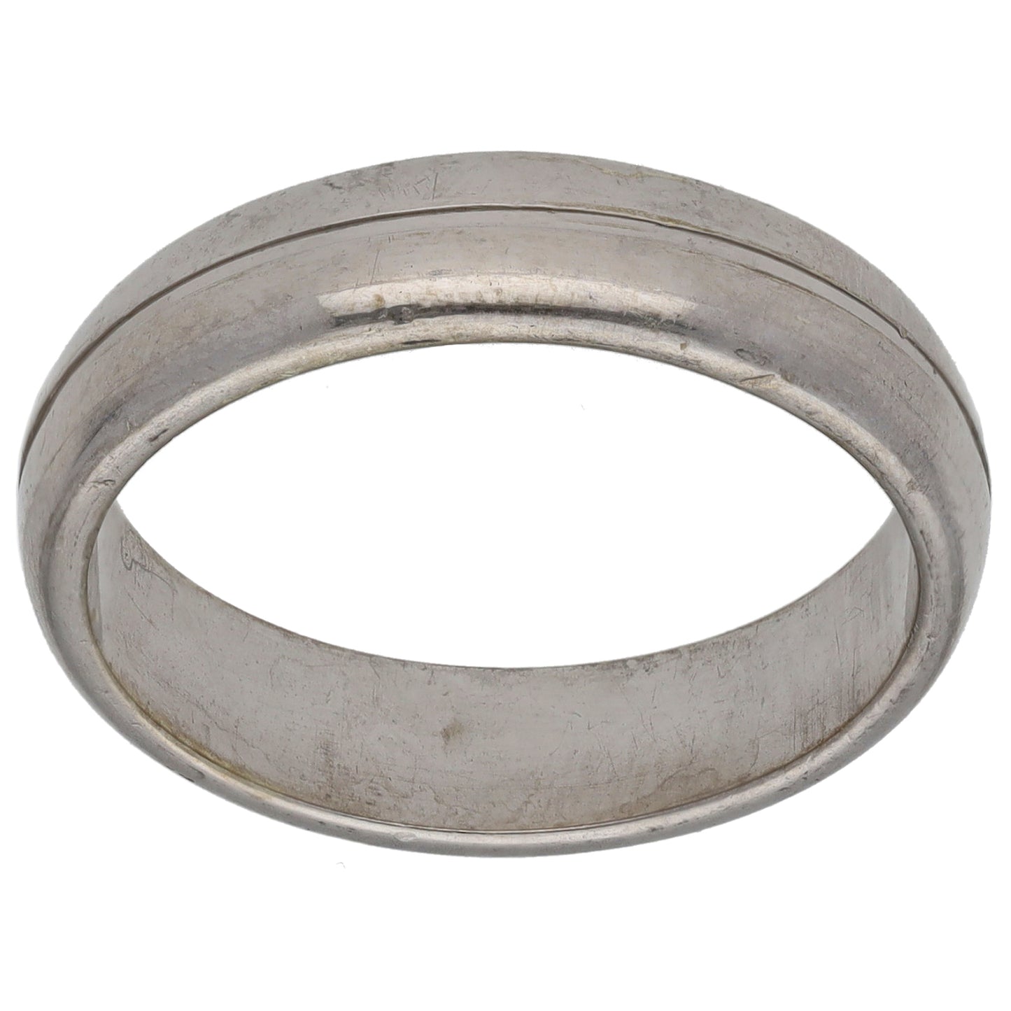 9ct White Gold Plain Wedding Ring Size Q