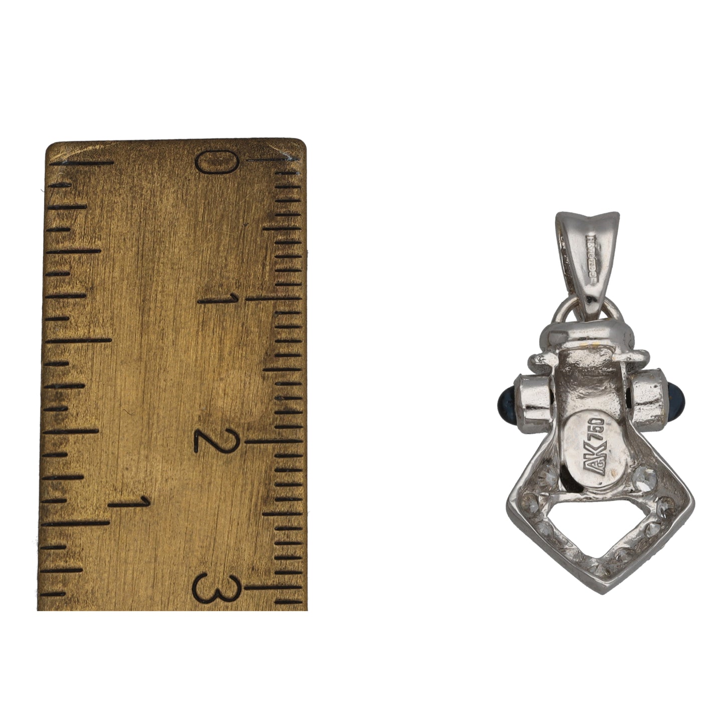 18ct White Gold Imitation Gems Dress/Cocktail Pendant