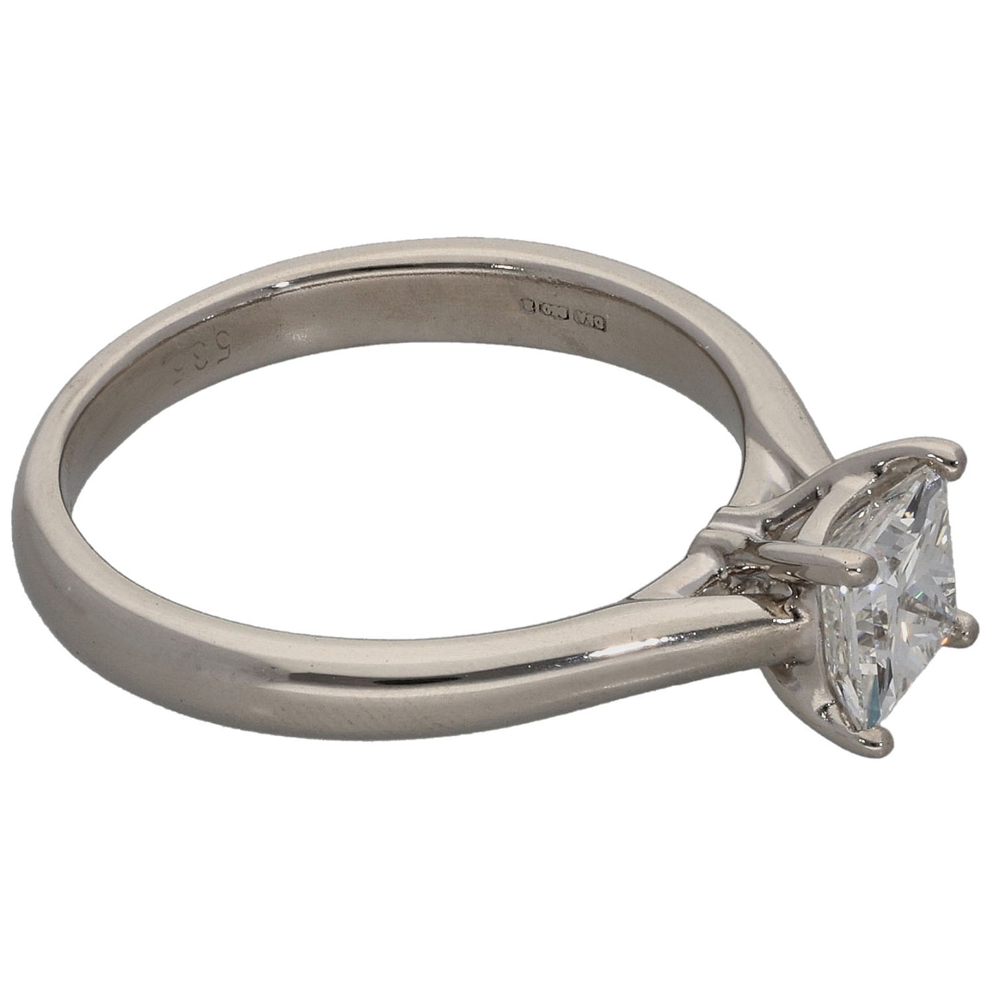 Platinum 0.70ct Diamond Solitaire Ring Size K