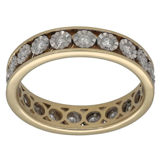 9ct Gold 0.41ct Diamond Eternity Ring Size Q