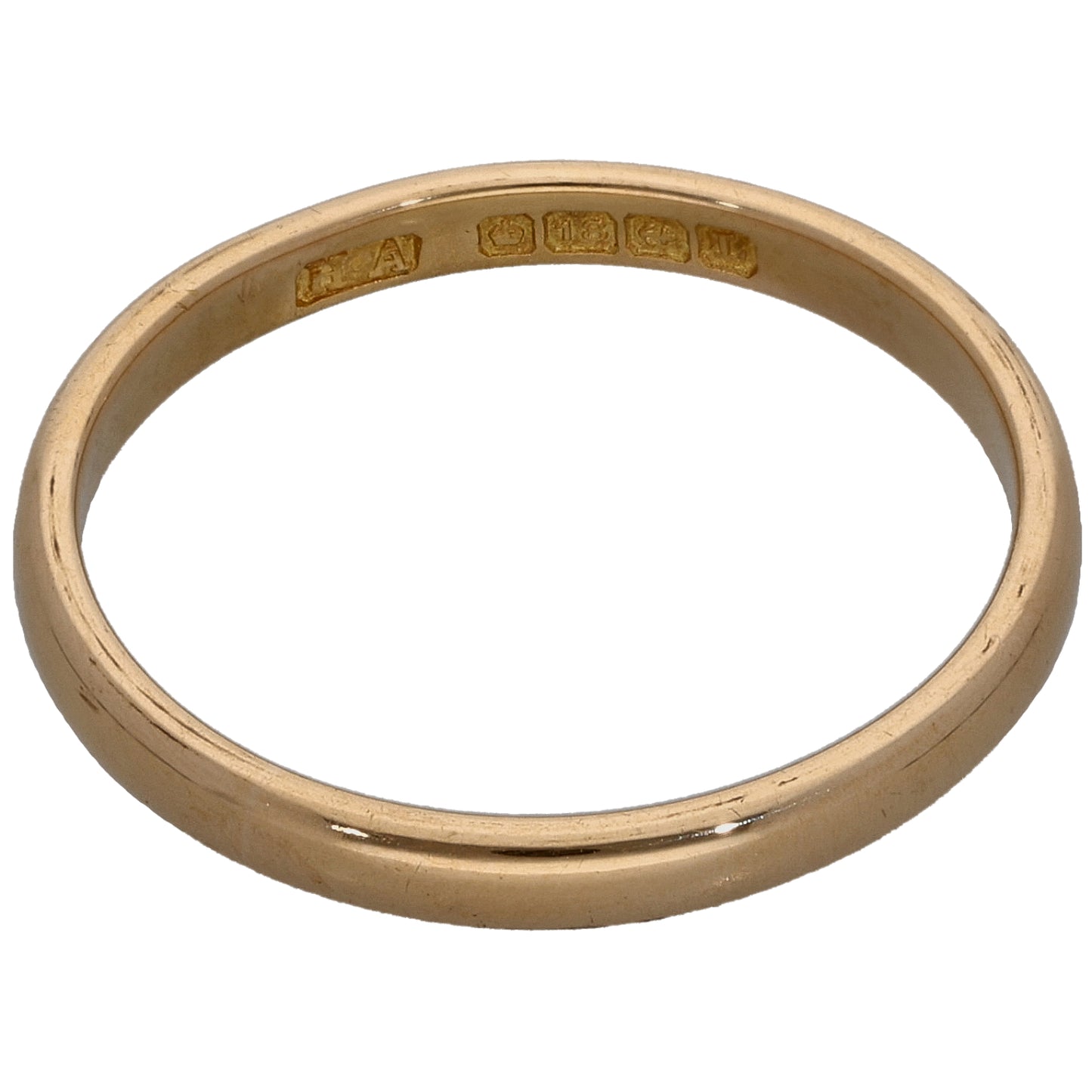 18ct Gold Plain Wedding Ring Size N