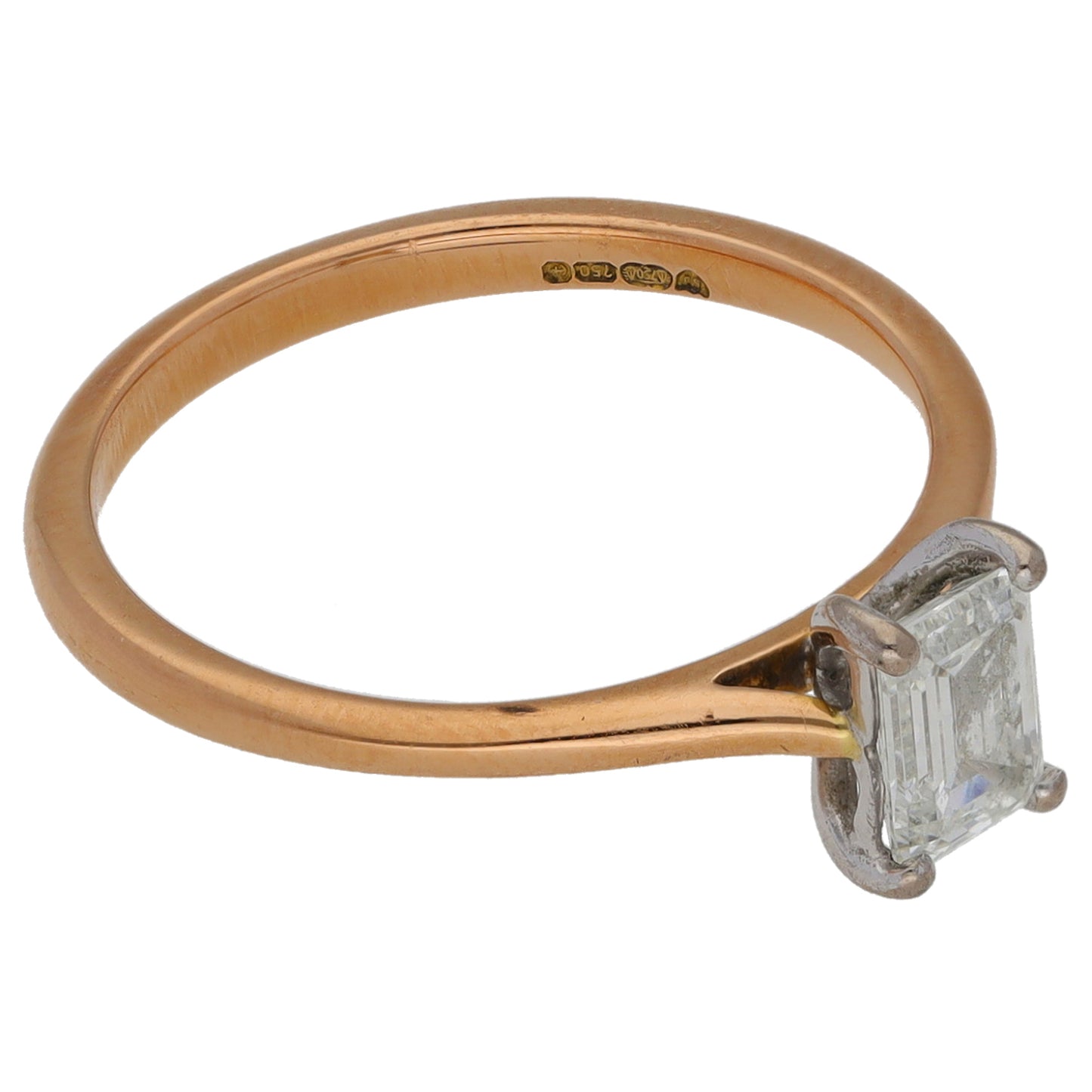18ct Rose Gold 0.51ct Diamond Solitaire Ring Size K