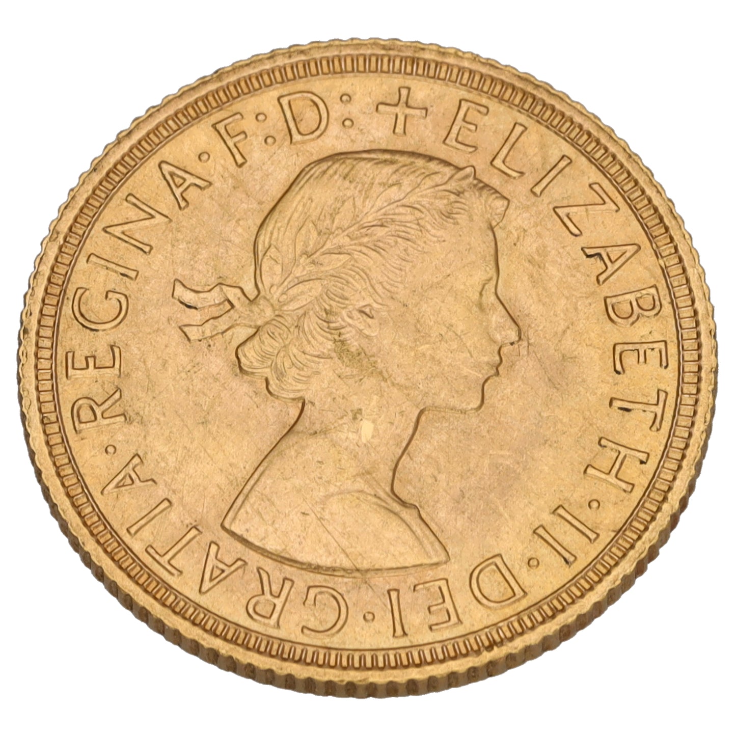 22ct Gold Queen Elizabeth II Full Sovereign Coin 1958