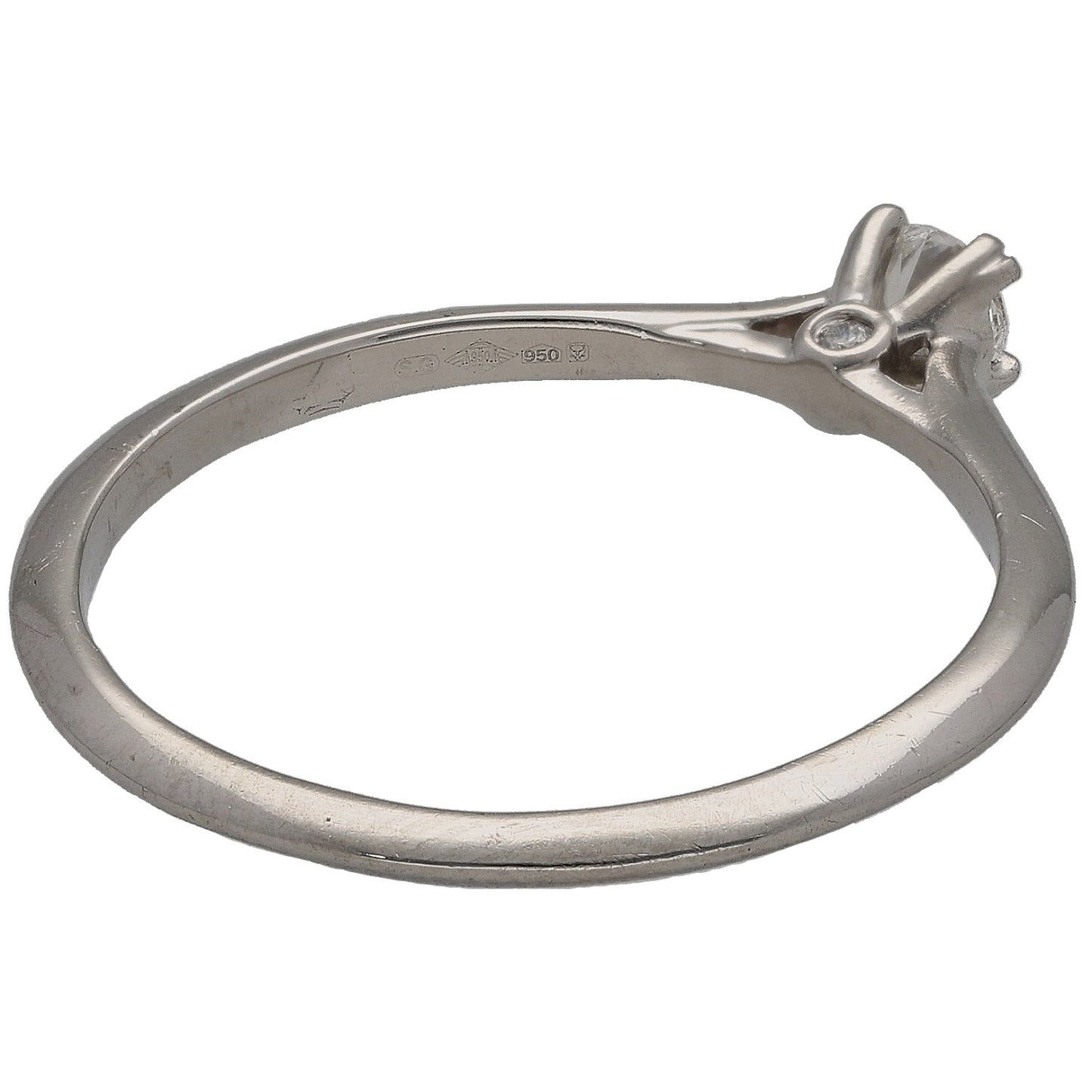 Platinum 0.21ct Diamond Solitaire Ring Size T