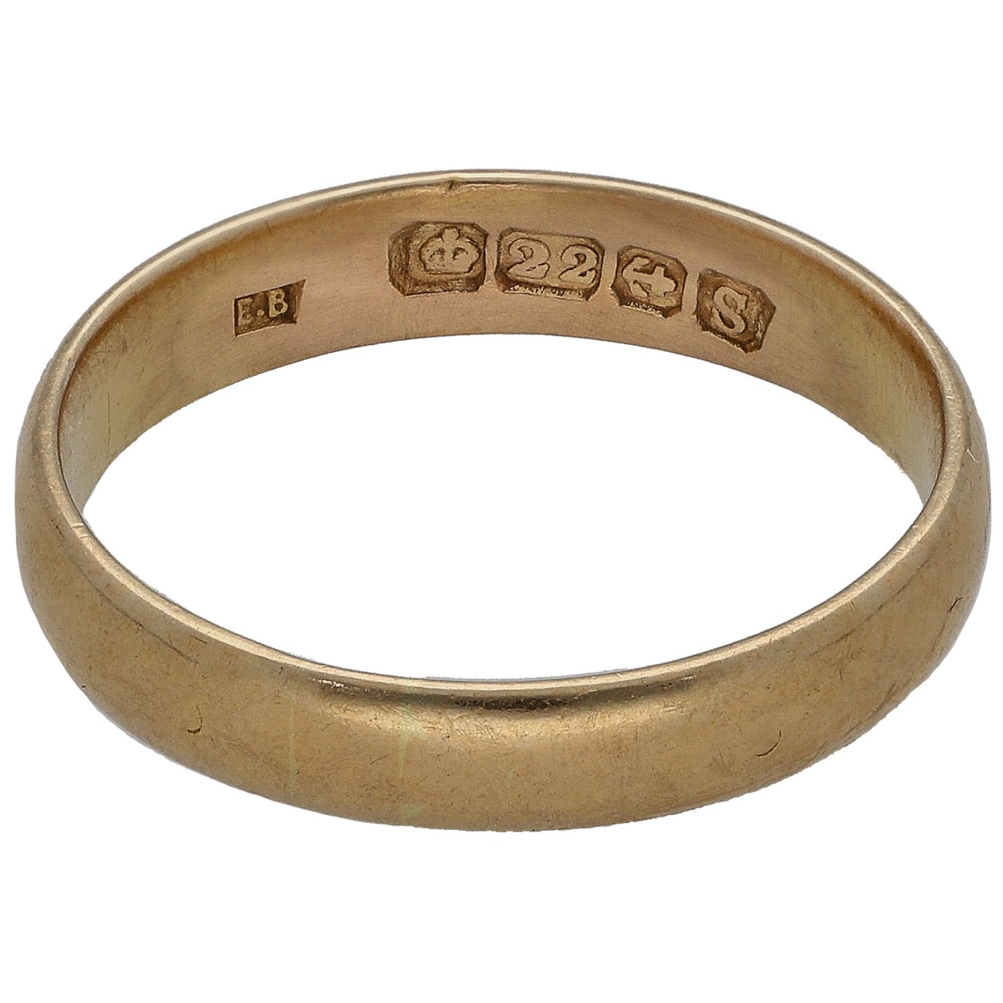 22ct Gold Plain Wedding Ring Size M