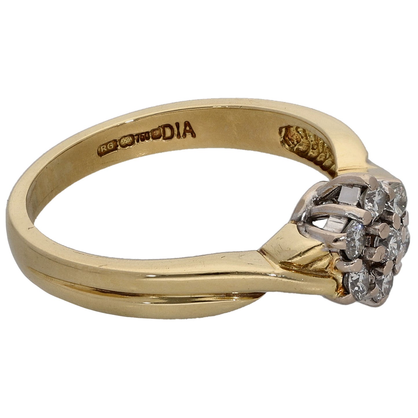 18ct Gold 0.21ct Diamond Cluster Ring Size K