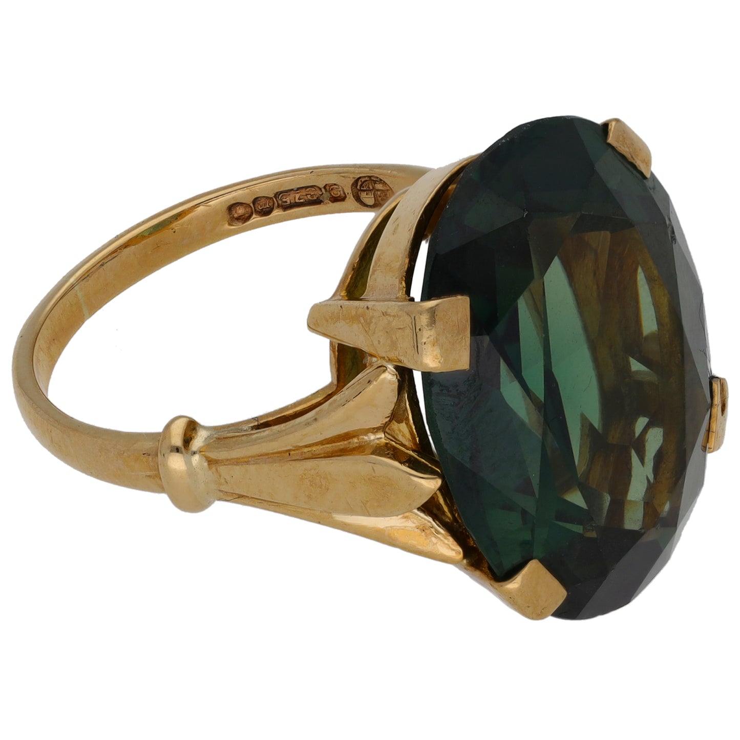 9ct Gold Imitation Single Stone Ring Size O