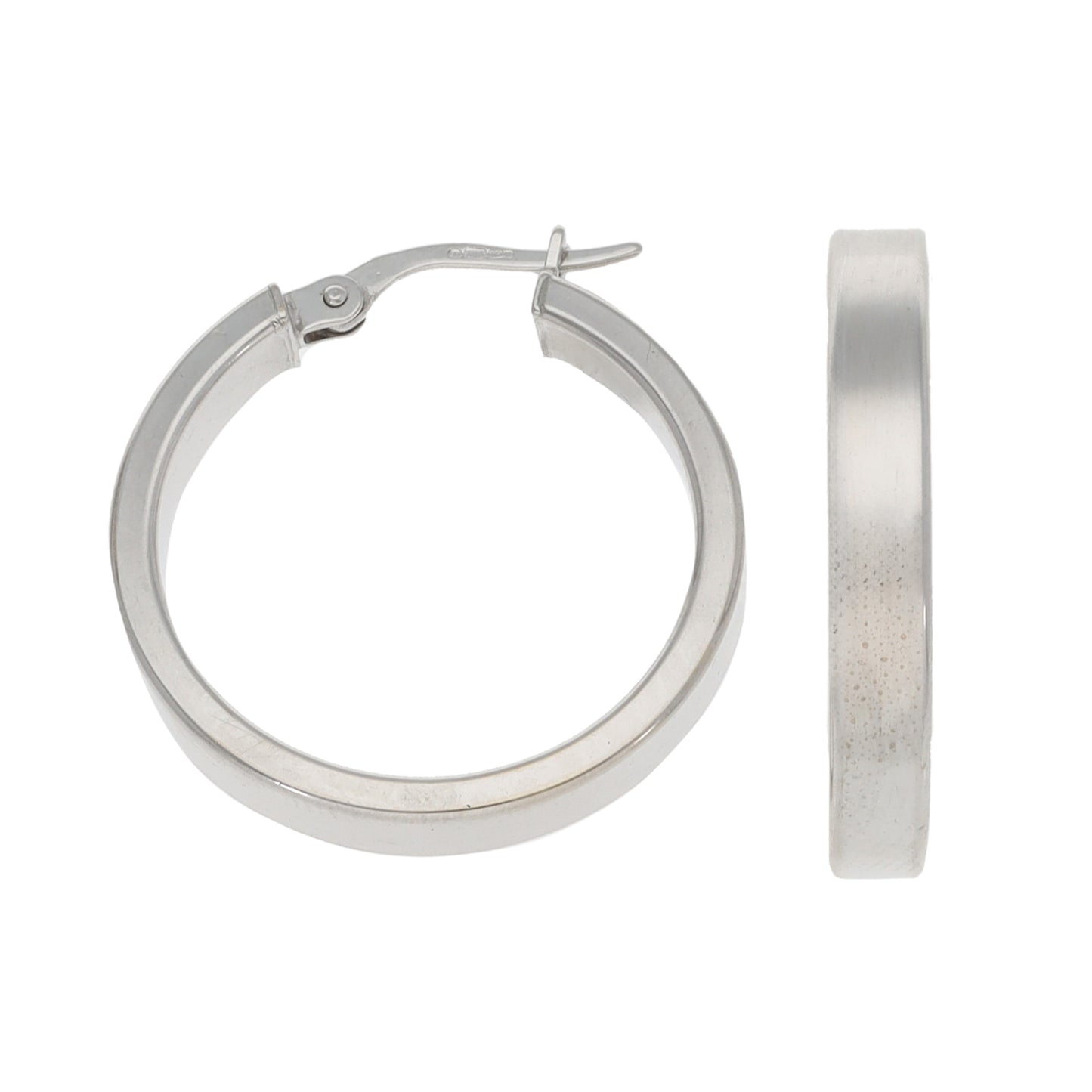 9ct White Gold Hoop Earrings