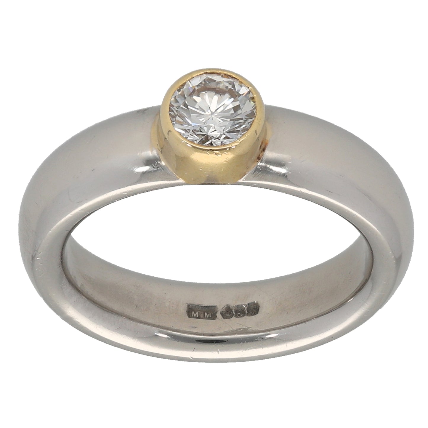 Platinum 0.33ct Diamond Solitaire Ring Size K