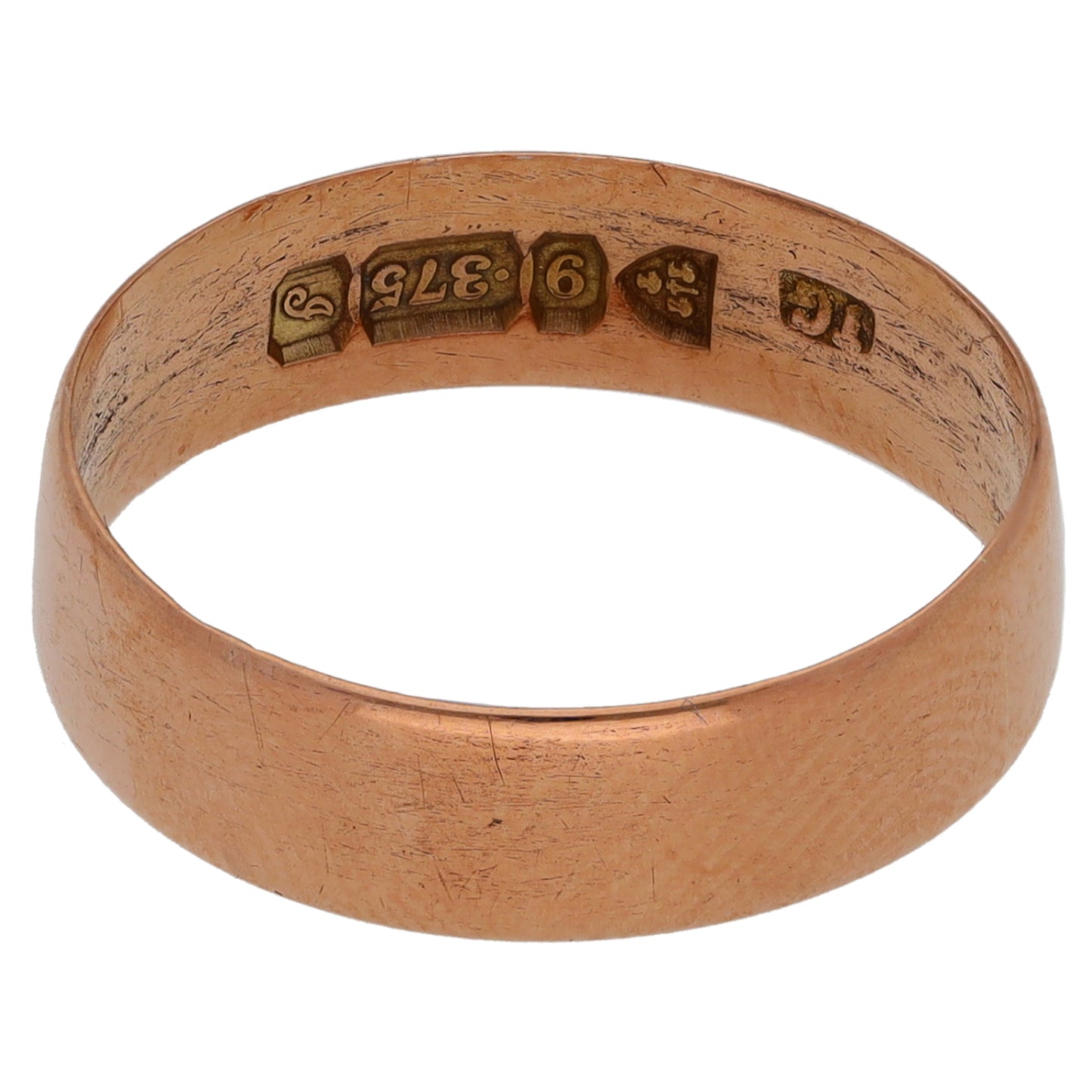 9ct Rose Gold Plain Wedding Ring Size O
