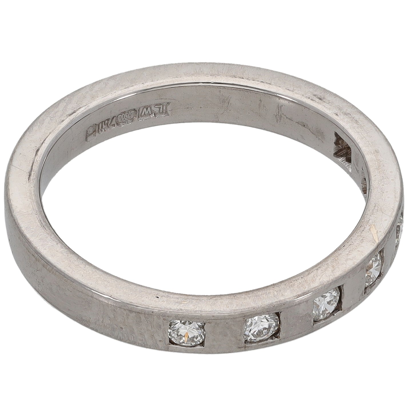 18ct White Gold 0.14ct Diamond Half Eternity Ring Size L