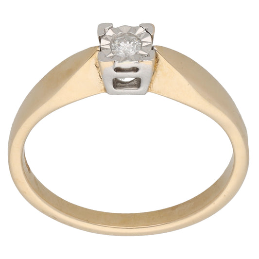 9ct Gold 0.06ct Diamond Solitaire Ring Size L