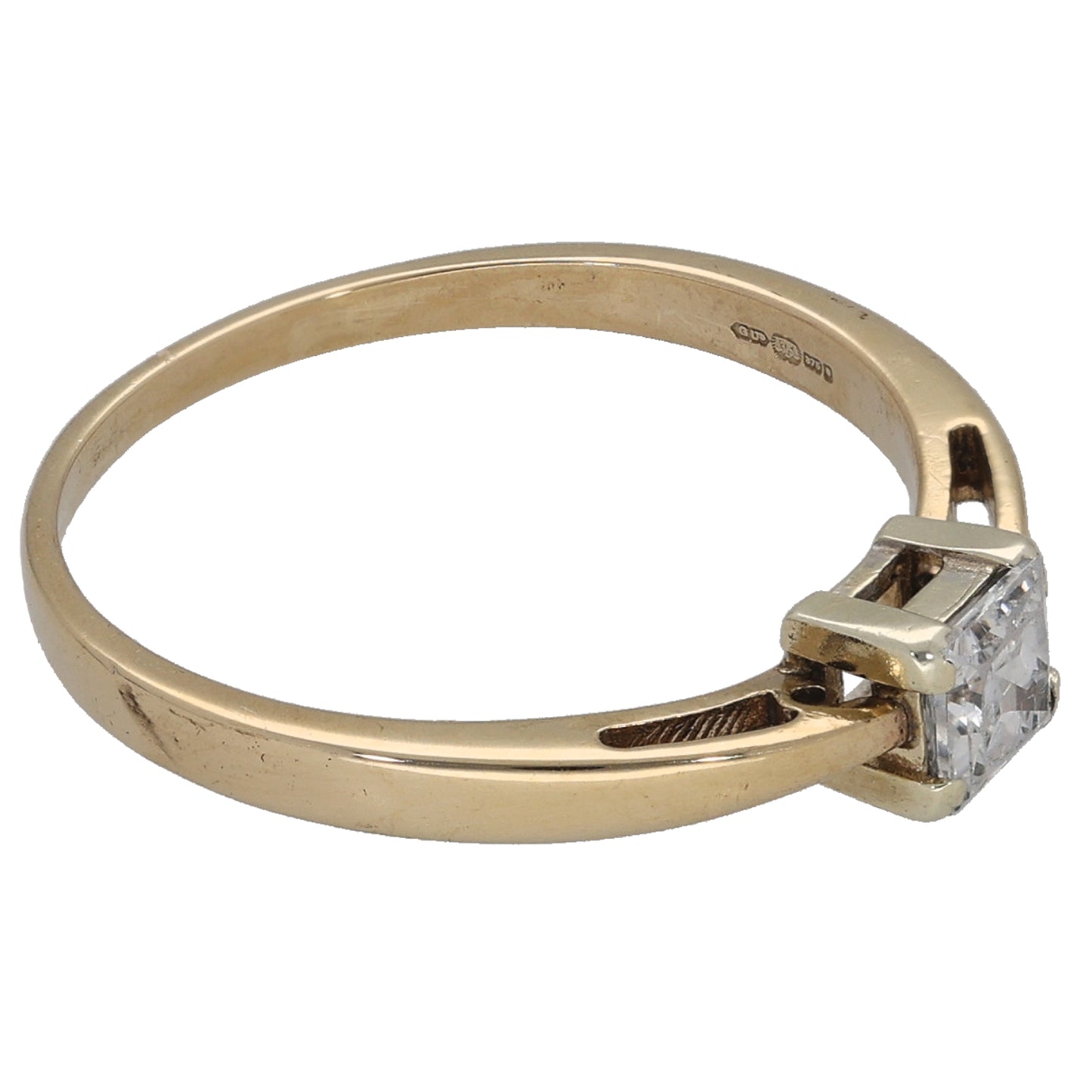 9ct Gold Cubic Zirconia Single Stone Ring Size N