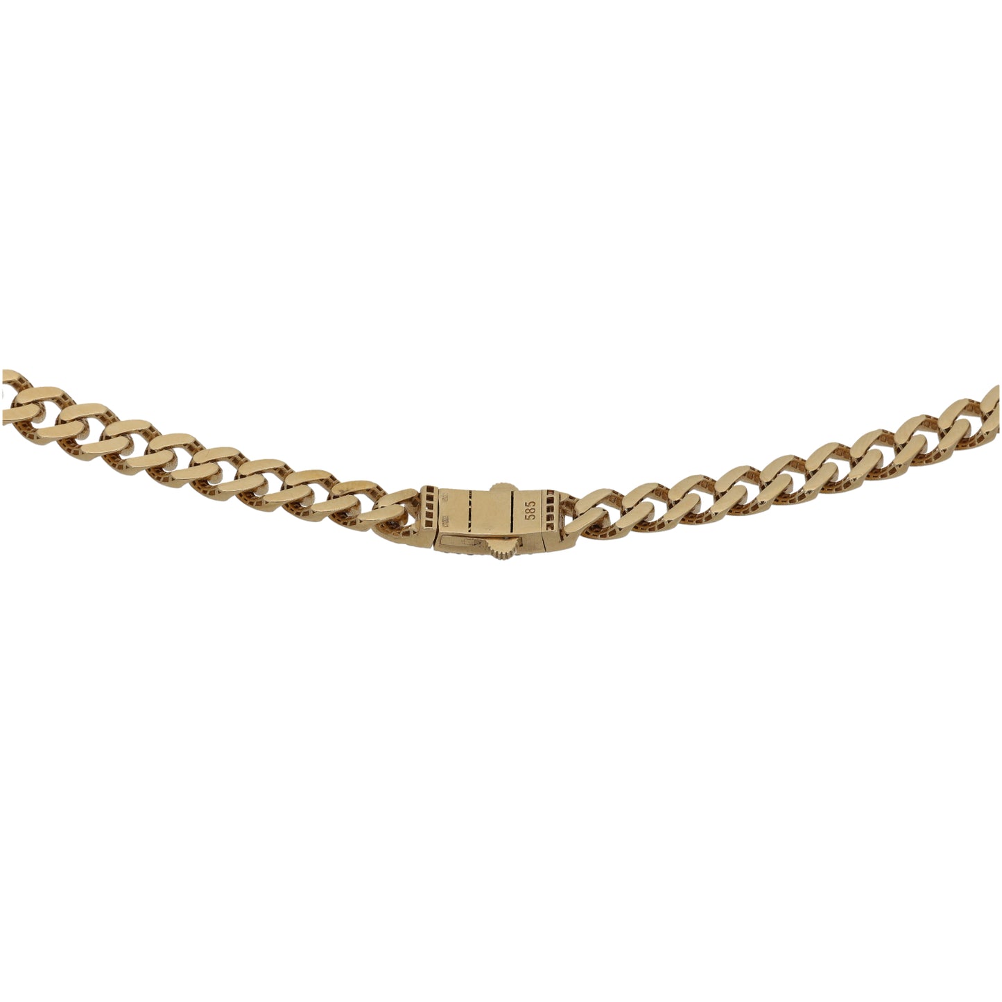 14ct Gold Cubic Zirconia Curb Chain 14"