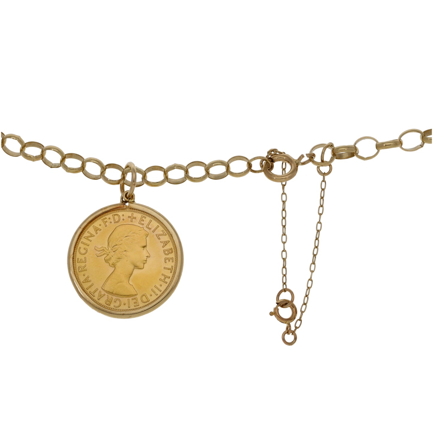 9ct Gold Full Sovereign Coin Pendant With Chain