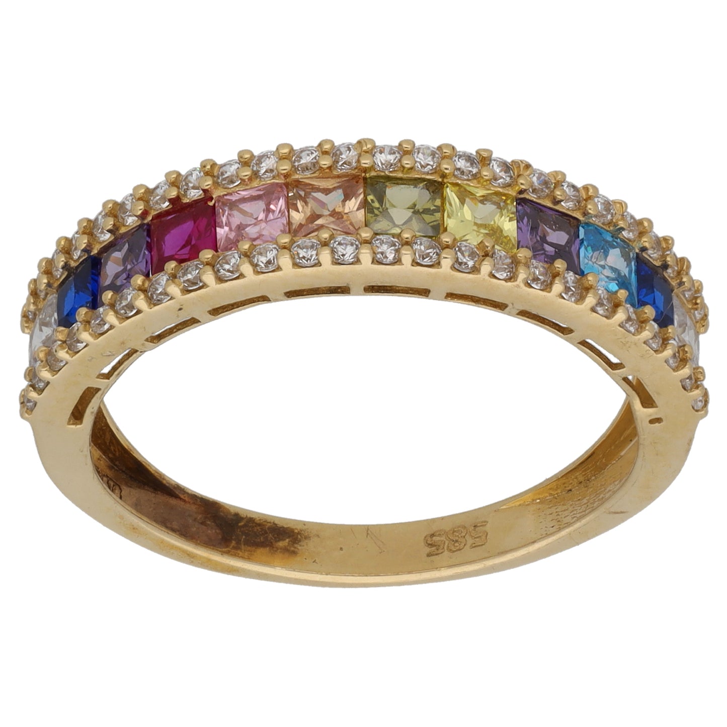 14ct Gold Imitation Half Eternity Ring Size R