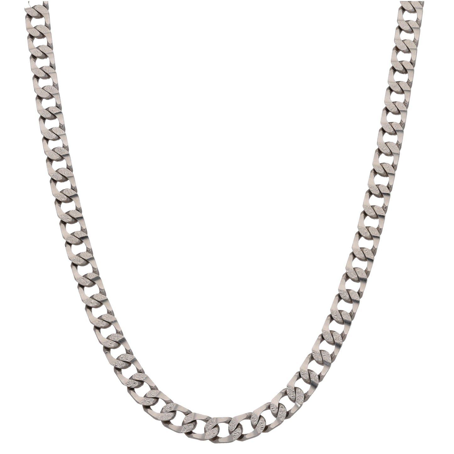 9ct White Gold Curb Chain 18"