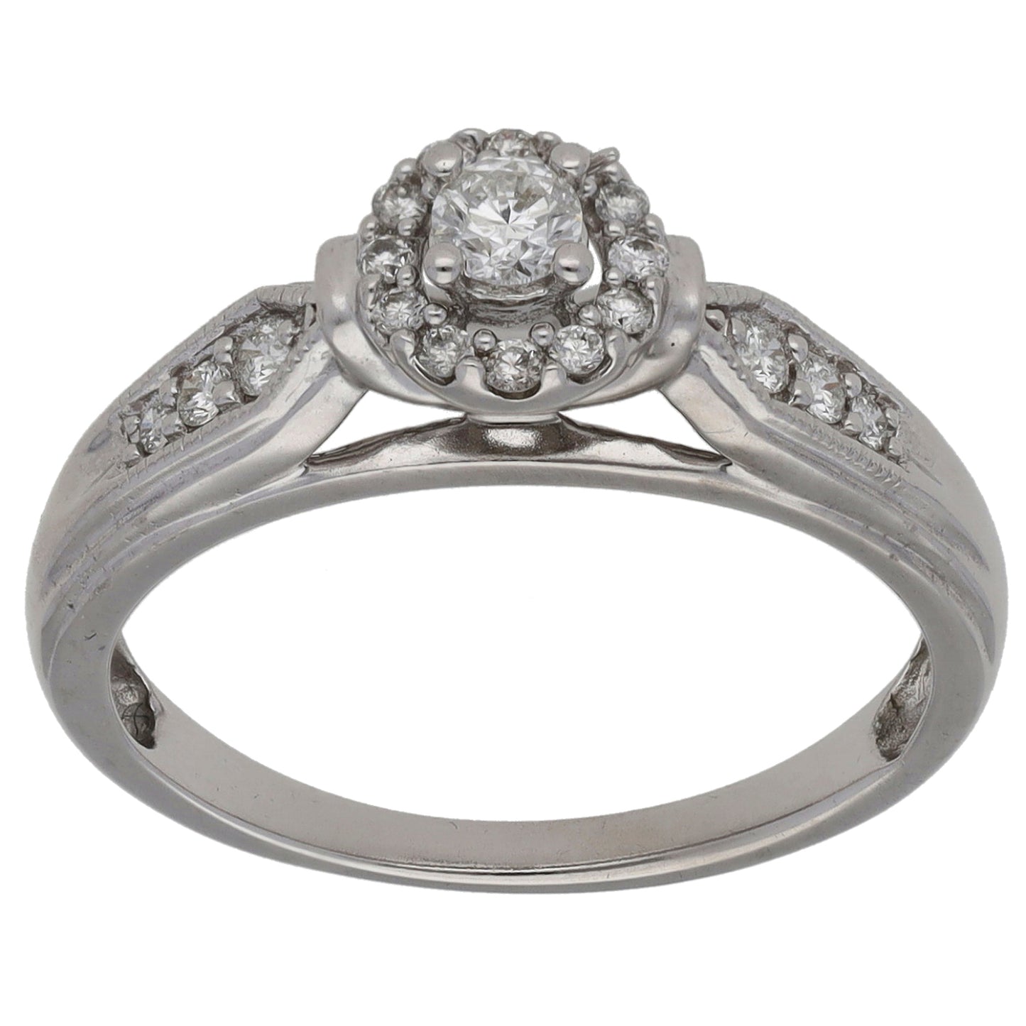 18ct White Gold 0.26ct Diamond Dress/Cocktail Ring Size N