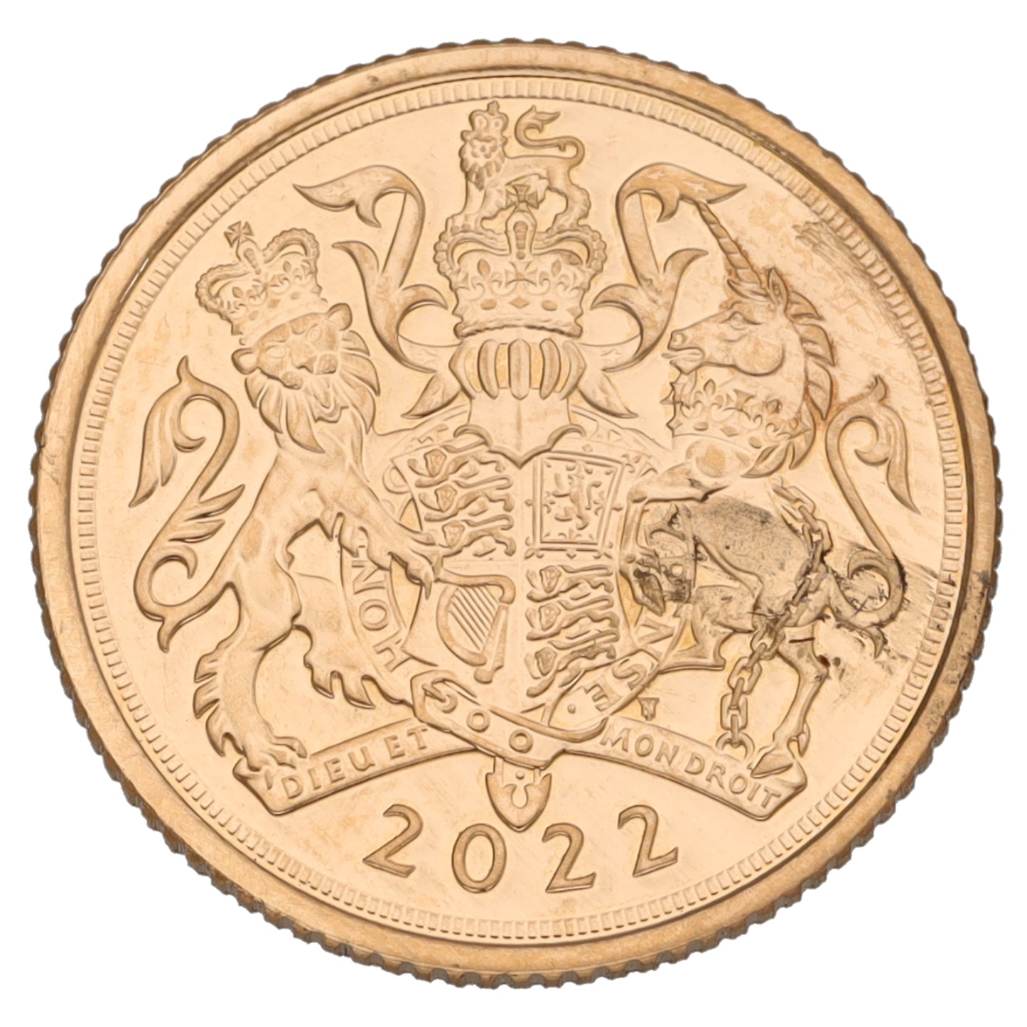 22ct Gold Queen Elizabeth II Half Sovereign Coin 2022