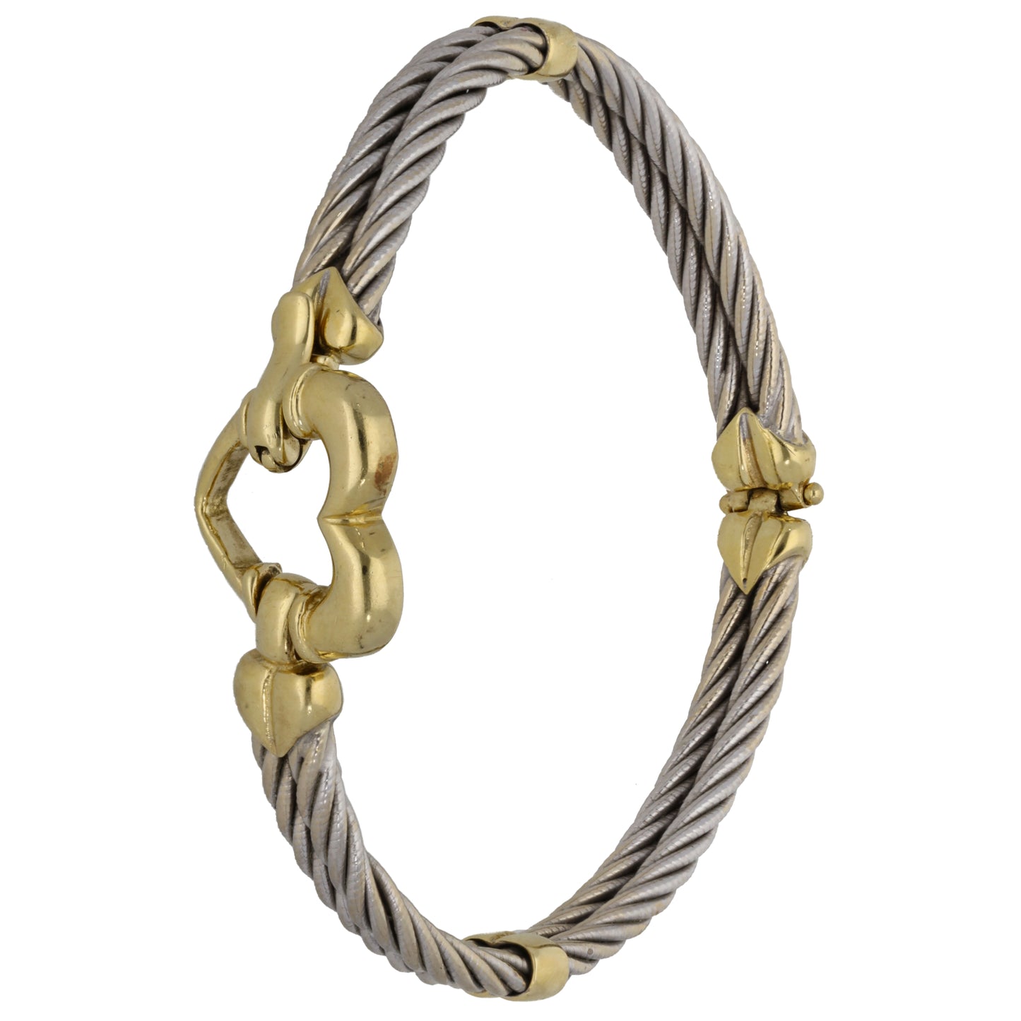 14ct Bi-Colour Gold Hinged/Clasp Bangle