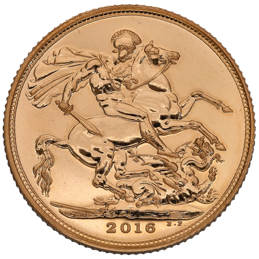 22ct Gold Queen Elizabeth II Full Sovereign Coin 2016