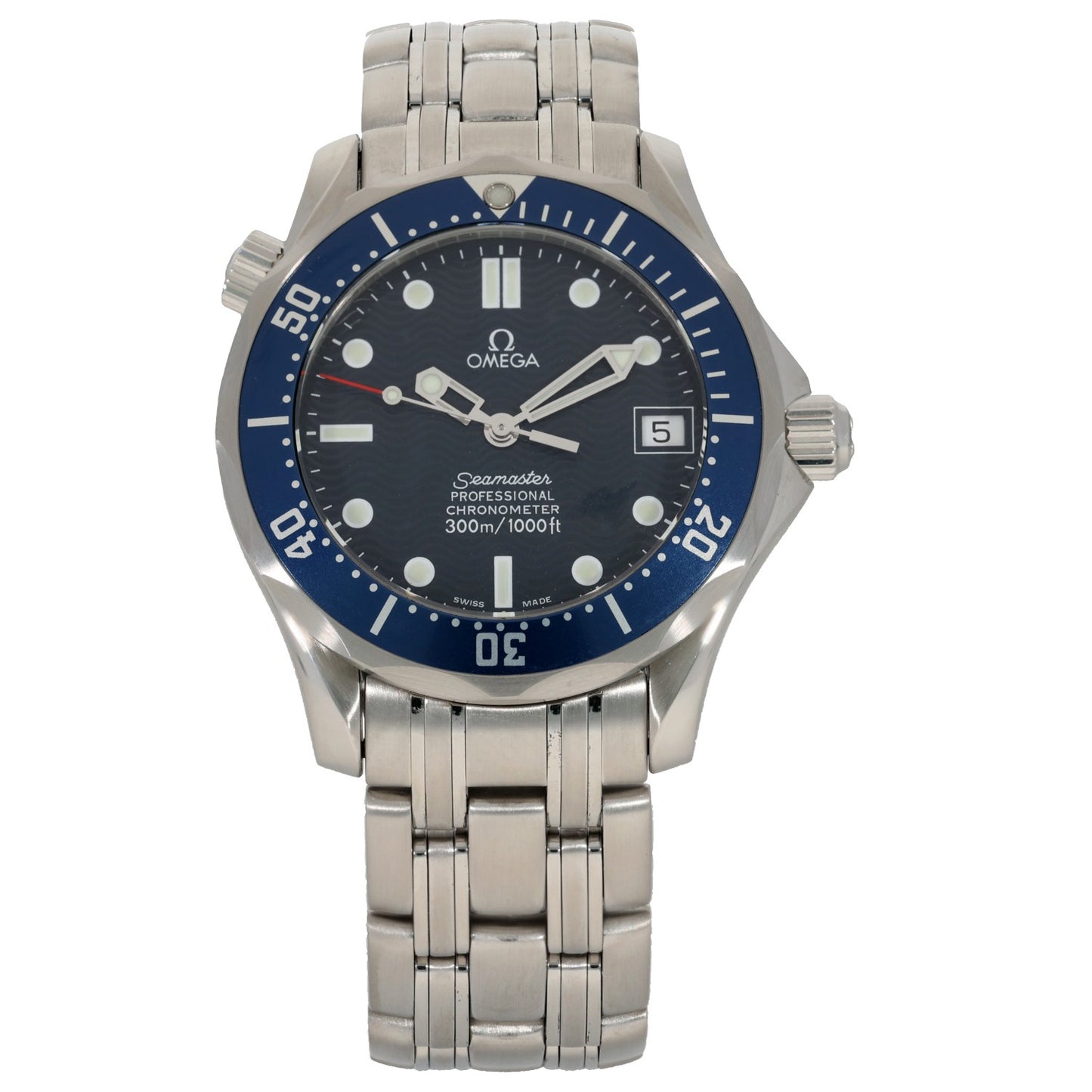Omega Seamaster 2551.80.00, blue dial, stainless steel, front image