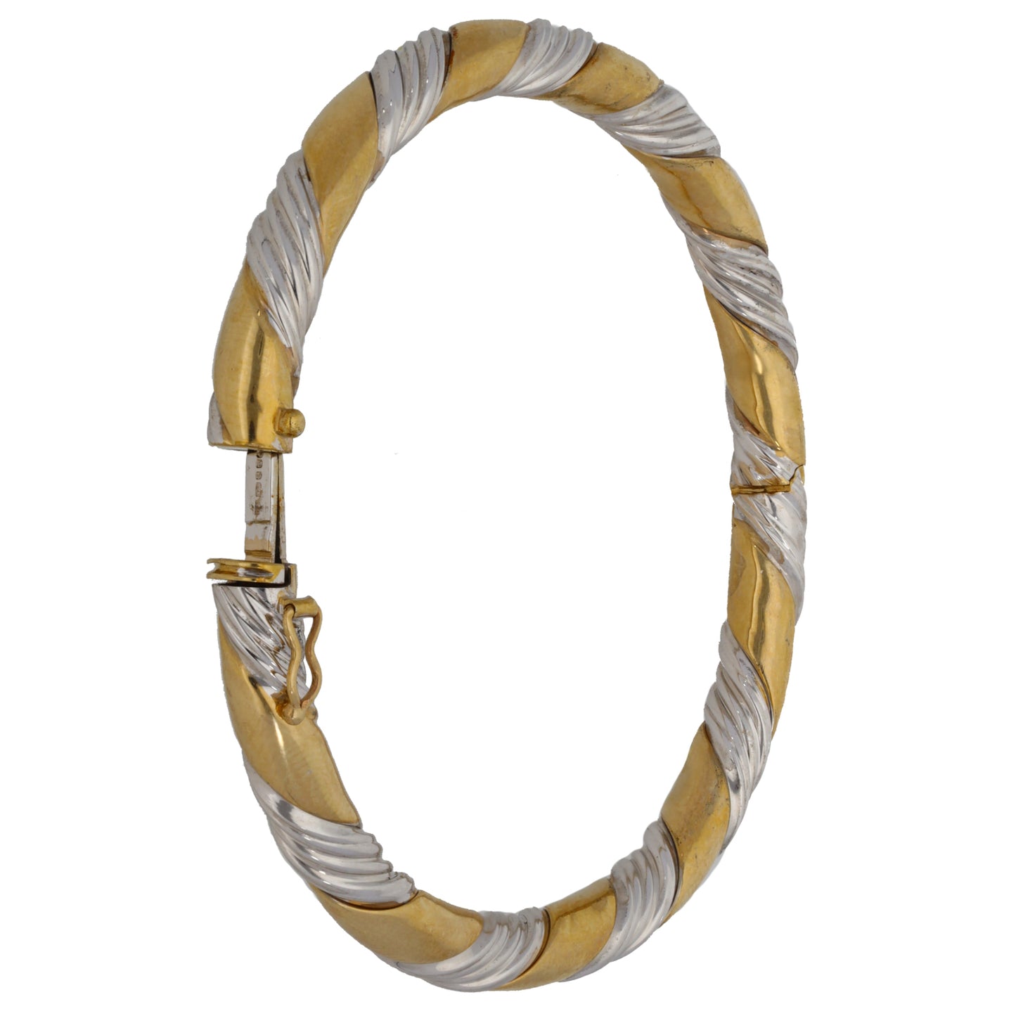 9ct Bicolour Gold Hinged/Clasp Bangle