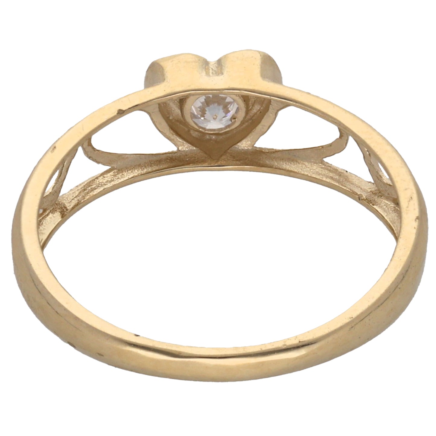 New 9ct Gold Cubic Zirconia Heart Ring