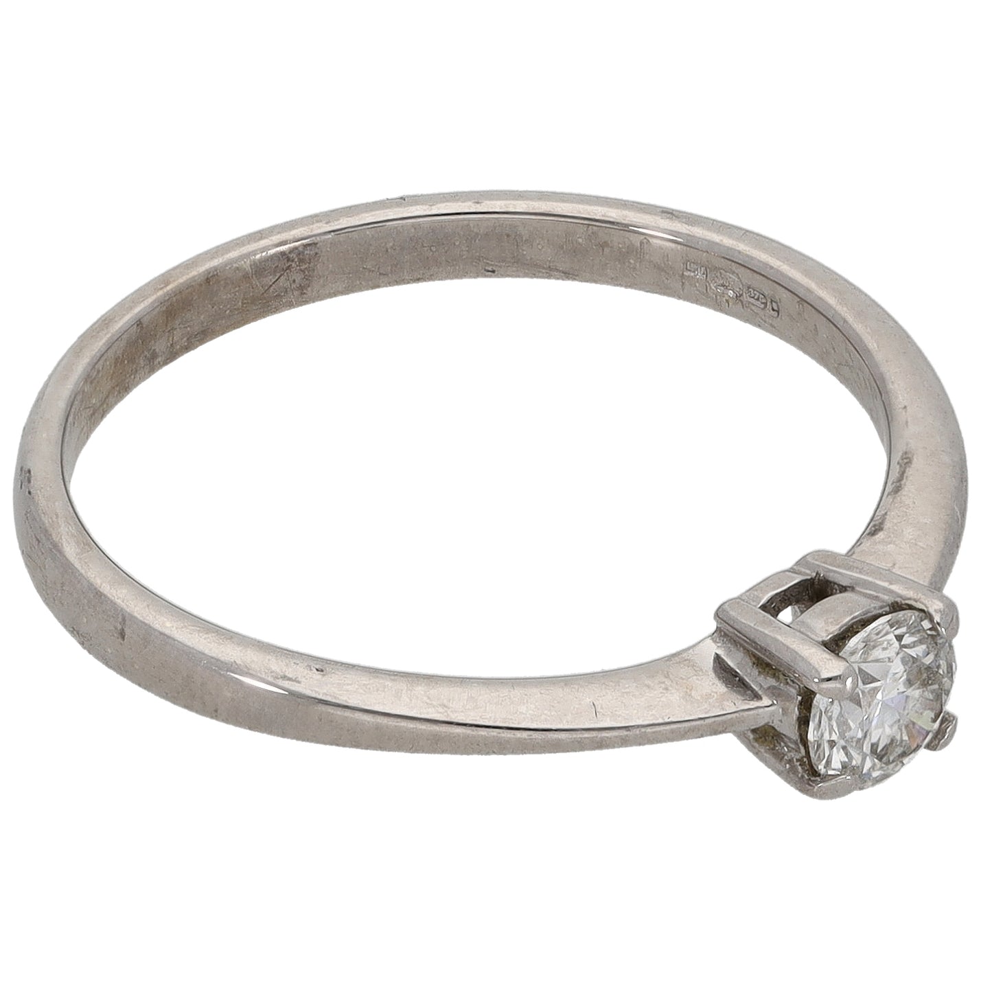 9ct White Gold 0.25ct Diamond Solitaire Ring Size N