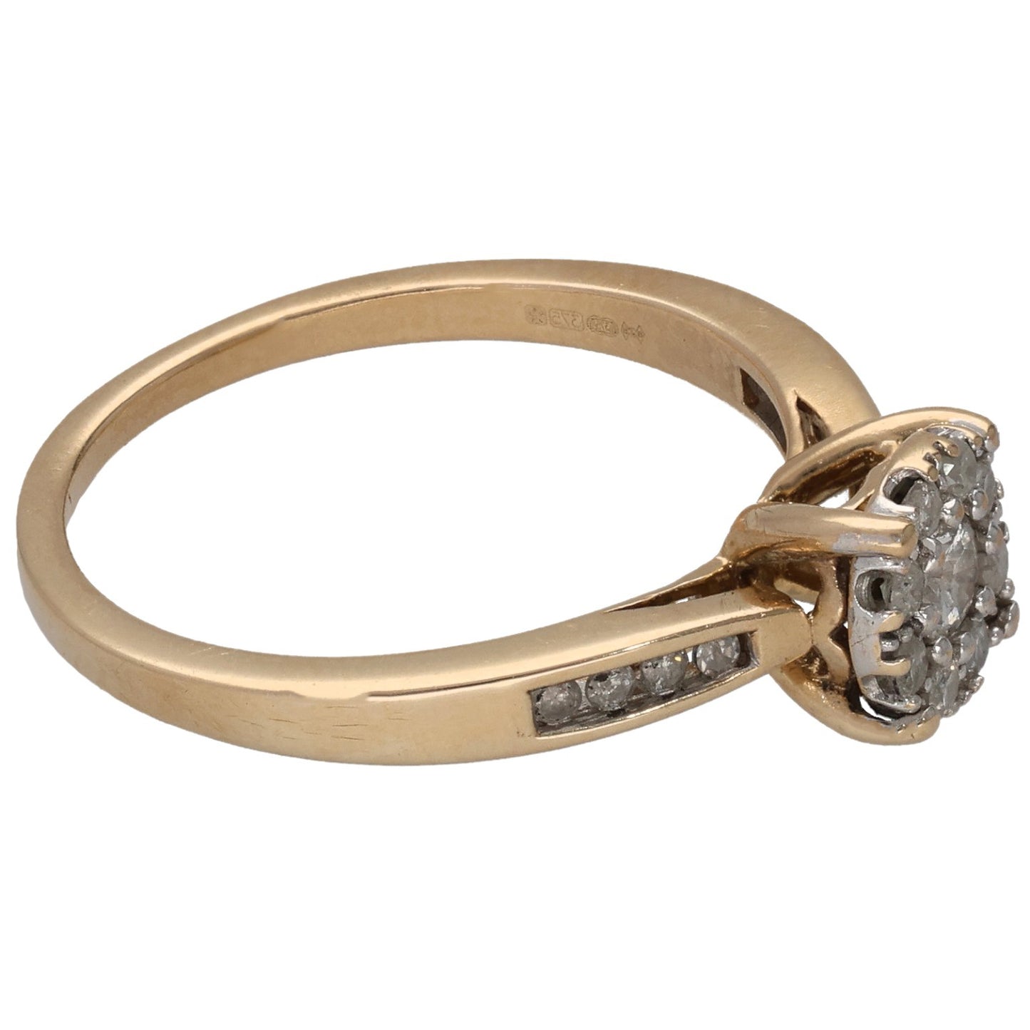 9ct Gold 0.32ct Diamond Dress/Cocktail Ring Size N