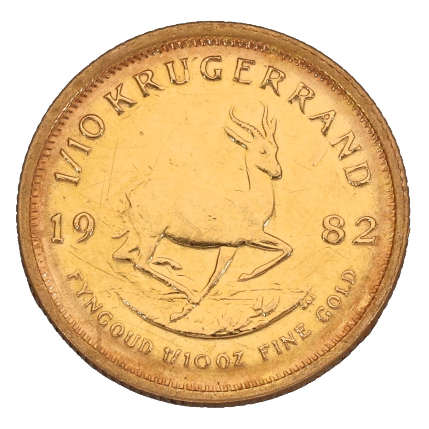 22ct Gold 1/10 OZ Krugerrand Coin 1982