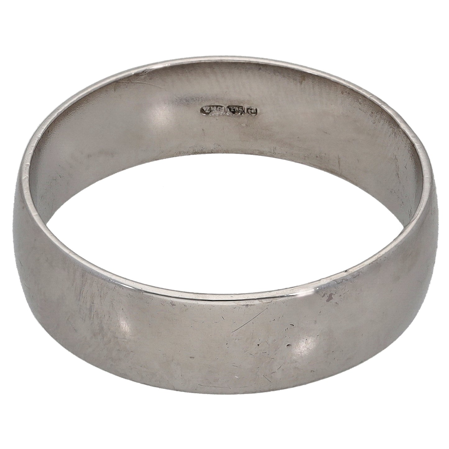9ct White Gold Plain Wedding Ring Size W
