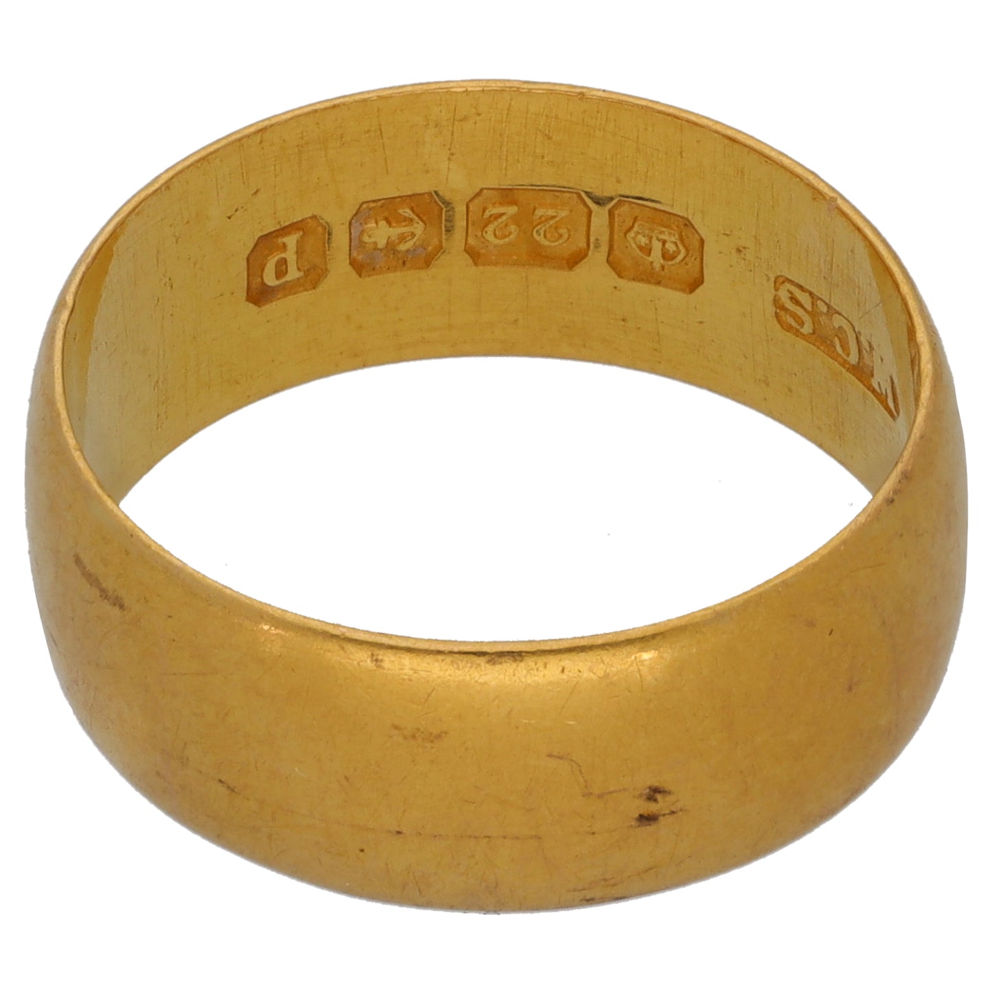22ct Gold Plain Wedding Ring Size L