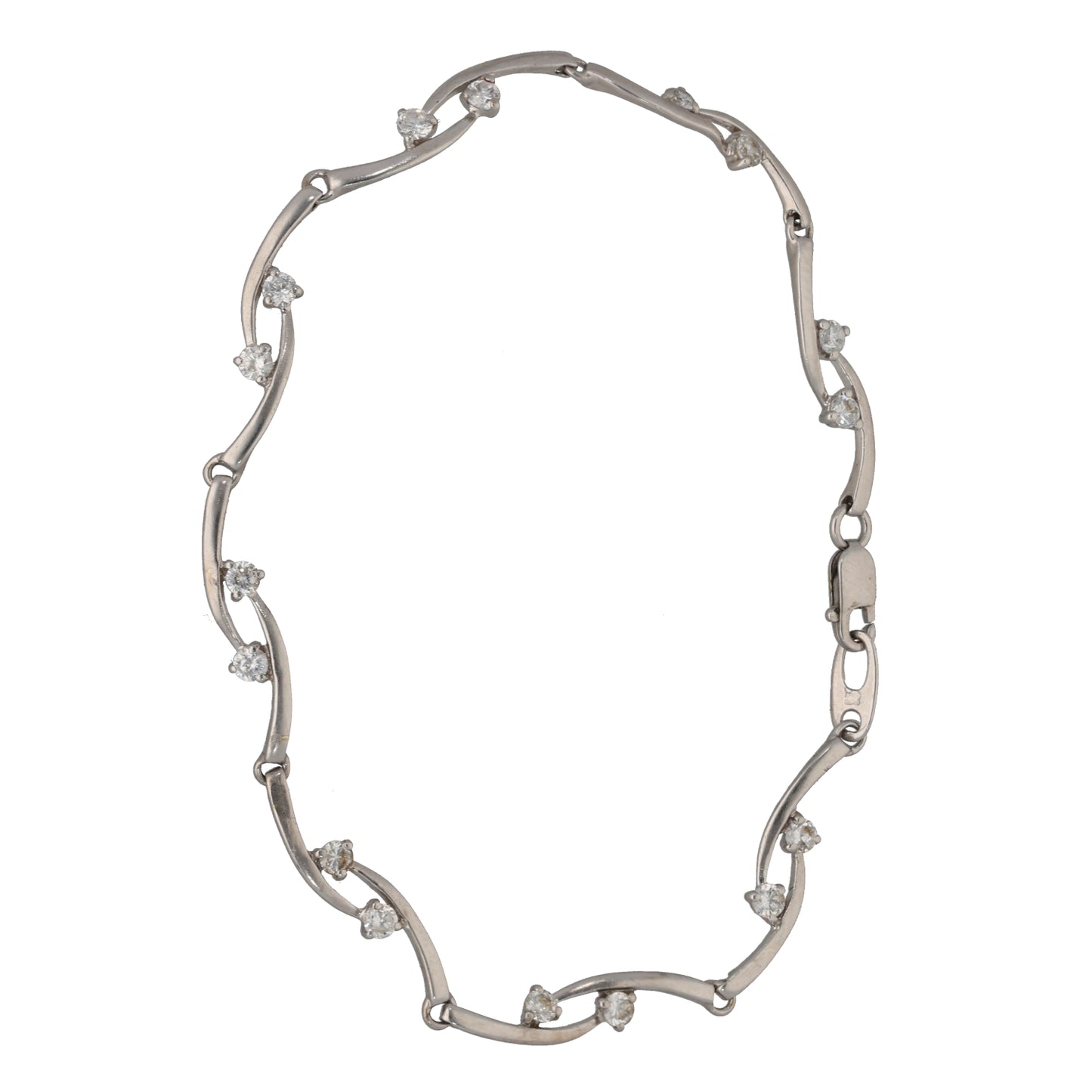 9ct White Gold Cubic Zirconia Fancy Bracelet