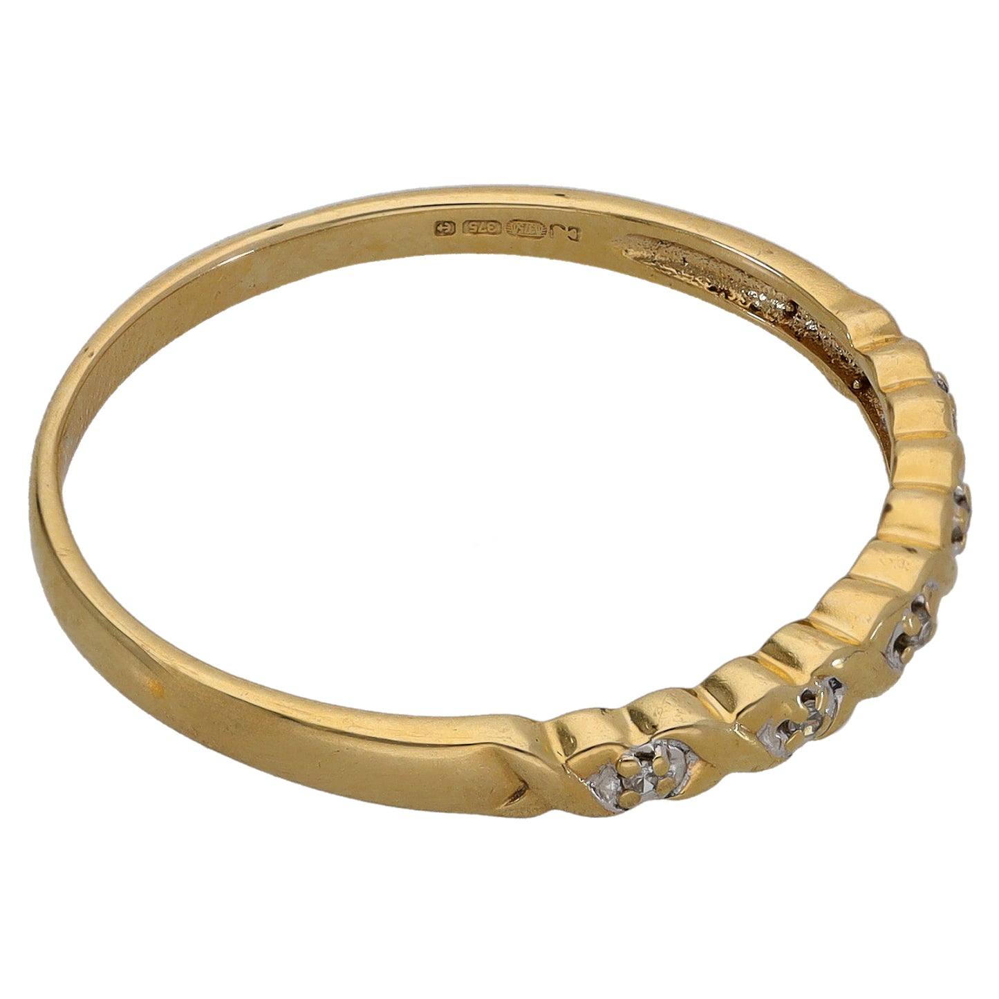 9ct Gold 0.025ct Diamond Half Eternity Ring Size V